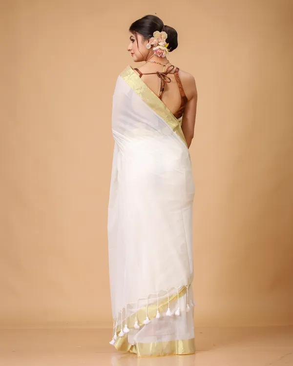 White_Handloom_Premium_Quality_Bollywood_Style_Jori_Border_Mull_Cotton_Saree_For_Women_With_Beautiful_Running_Blouse_Piece