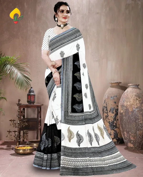 Black_Semi_Tasar_Silk_Soft_Saree_For_Women_With_Running_Blouse_Piece