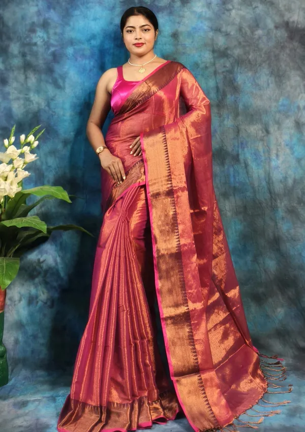 Pink_Handloom_Premium_Quality_Tissue_Silk_Saree_For_Women_With_Running_Blouse_Piece