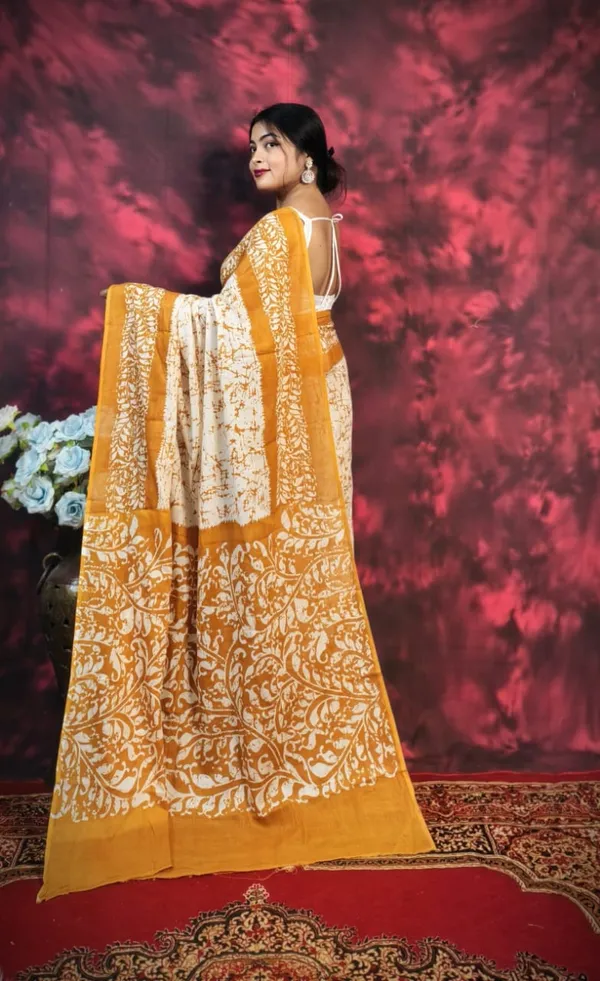 Off_White_and_Yellow_Authentic_Bengal_Mull_Mull_Soft_Pure_Cotton_Latest_Block_Print_Design_Saree_For_Women