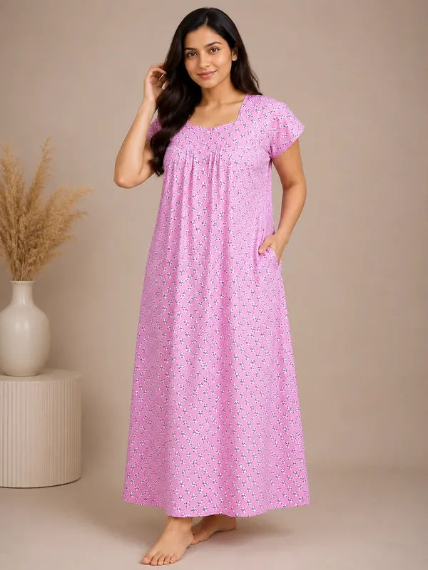 Light_Pink_Women_Premium_Cotton_Floral_Printed_Nighty_|_Comfortable_Full-Length_Short_Sleeve_Nightdress_|_Soft_&_Breathable_Cotton_Night_Gown_for_Daily_Wear