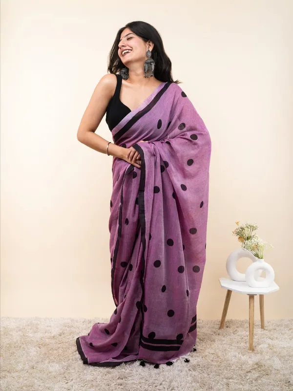 Purple_Handloom_Premium_Quality_Pure_Cotton_Block_Print_Saree_With_Running_Blouse_Piece
