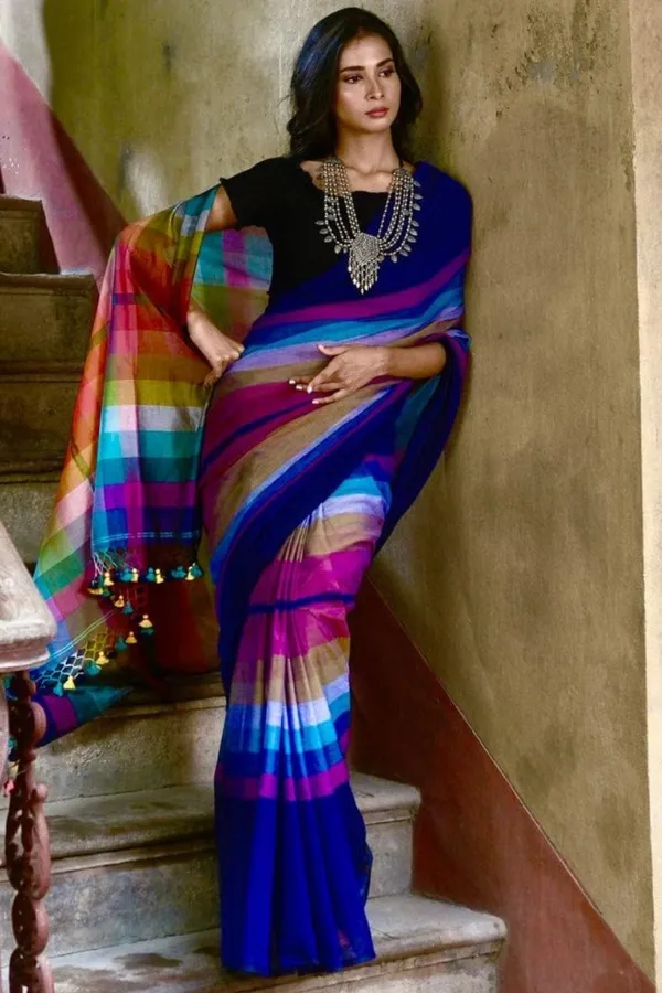 Multi_Colour_Vibrant_Handloom_Latest_Design_Premium_Mull_Cotton_Very_Soft_Saree_in_Comfort_&_Style