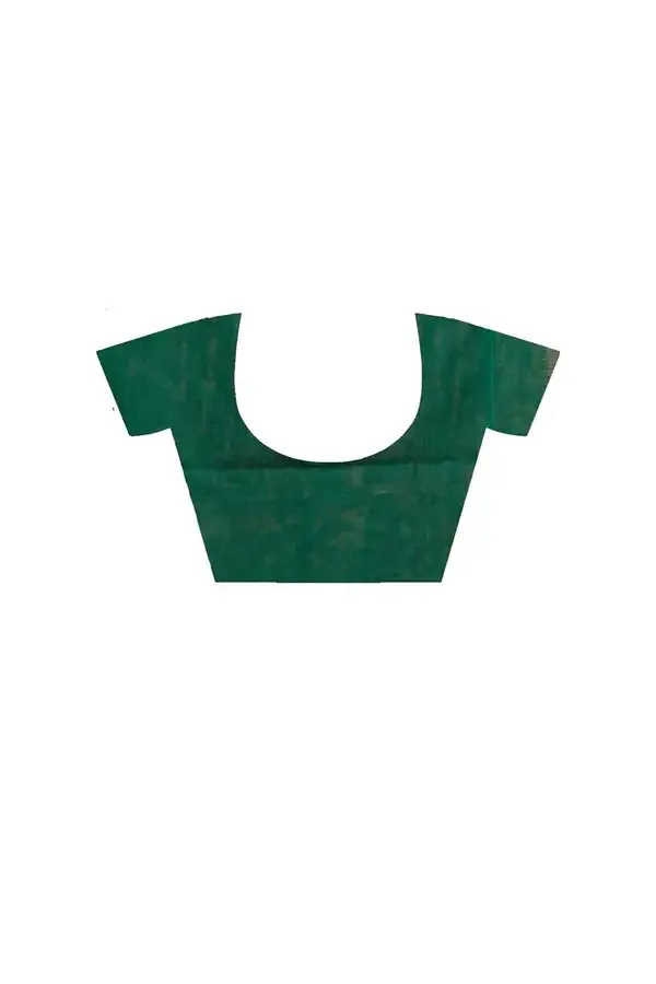 Deep_Green_Handloom_Premium_Quality_Pure_Cotton_Soft_Saree_For_Women_With_Running_Blouse_Piece