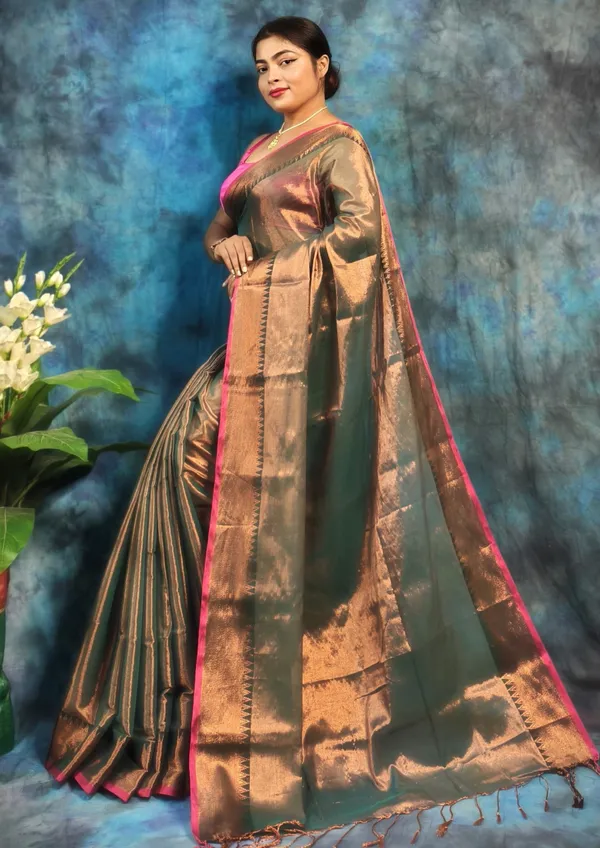 Suta_Green_Handloom_Premium_Quality_Tissue_Silk_Saree_For_Women_With_Running_Blouse_Piece