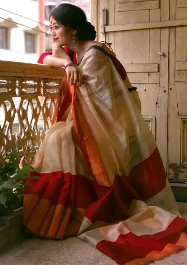 Puja_Special_Off_White_Viscose_Cotton_Saree_for_Women_|_6.3_Meter_Soft_Festive_Saree_with_Blouse_Piece_|_Traditional_Ethnic_Wear_for_Durga_Puja_&_Festivals