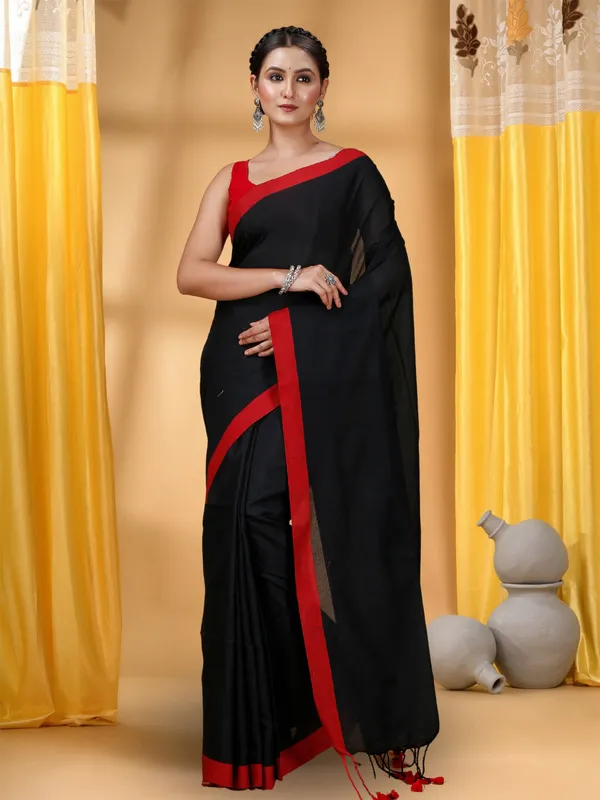 Black_Handloom_Khaadi_Cotton_Soft_Saree