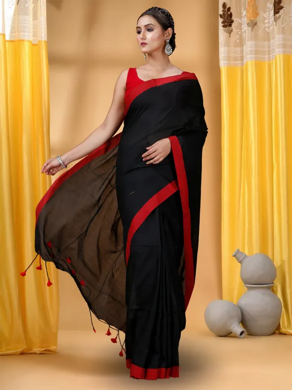 Black_Handloom_Khaadi_Cotton_Soft_Saree