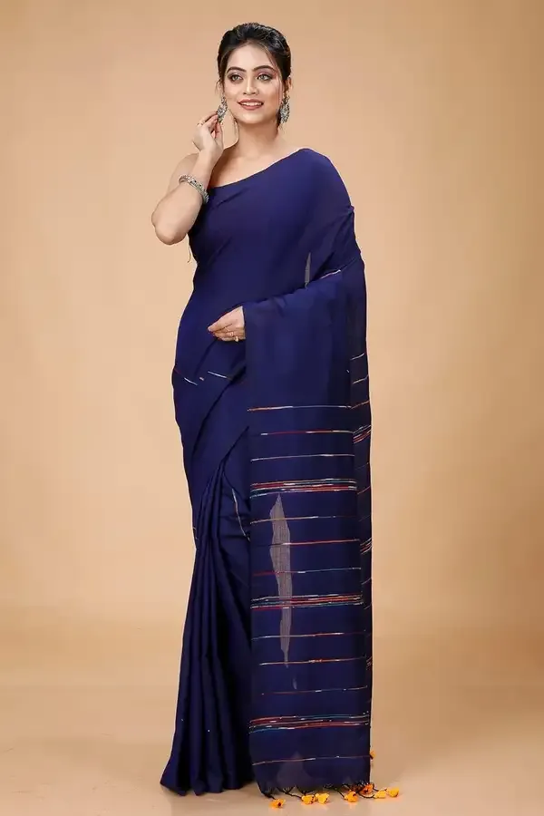 Blue_Handloom_Premium_Quality_Pure_Cotton_Soft_Saree_For_Women_With_Running_Blouse_Piece