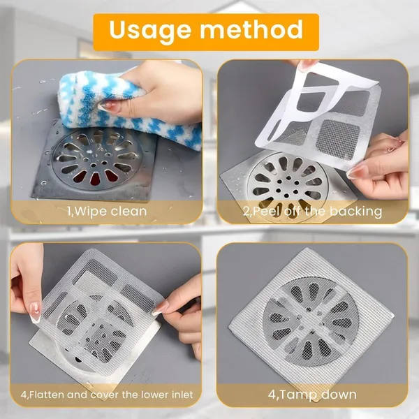 TrendsYo™_Disposable_Hair_Catcher_Mesh_Stickers_for_Kitchen,_Bathtub,_Shower_and_Bathroom_Drains_-_Pack_of_10