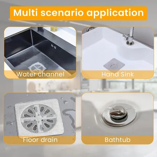 TrendsYo™_Disposable_Hair_Catcher_Mesh_Stickers_for_Kitchen,_Bathtub,_Shower_and_Bathroom_Drains_-_Pack_of_10