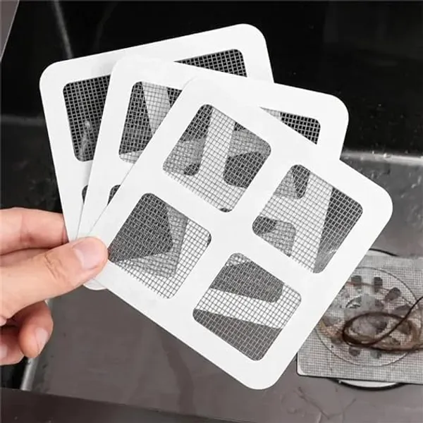 TrendsYo™_Disposable_Hair_Catcher_Mesh_Stickers_for_Kitchen,_Bathtub,_Shower_and_Bathroom_Drains_-_Pack_of_10