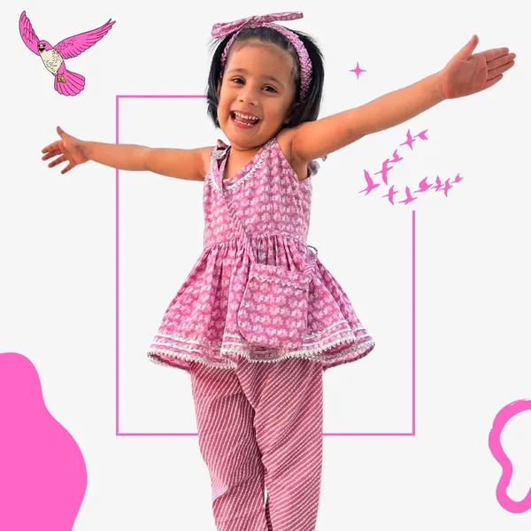 Pink_Printed_Traditional_Cotton_Kurti_And_Pant_Set_For_Girls