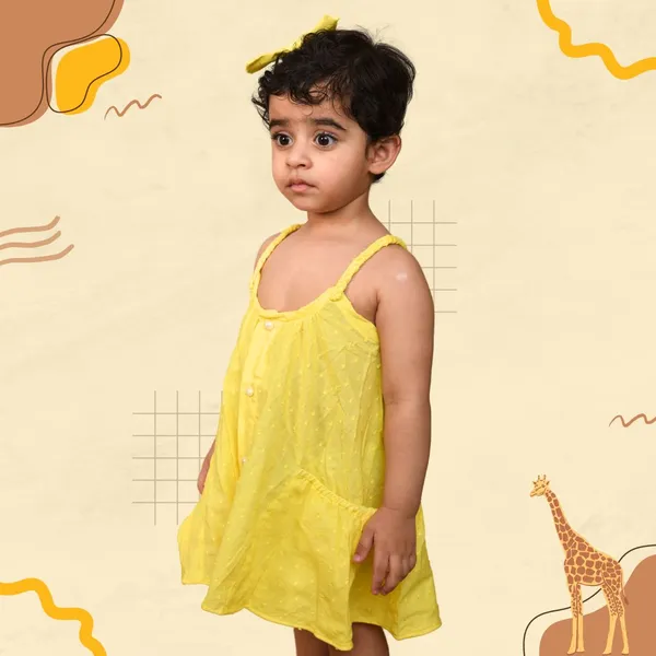 Yellow_Dress_For_Girls_|_Solid_Buttoned_Up_Cotton