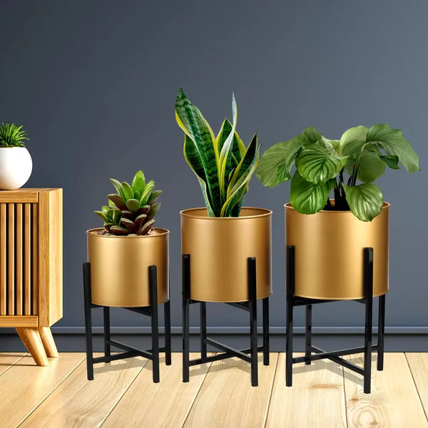 Pack_Of_3_Gold_Centurial_Metal_Plant_Pot_With_Stand