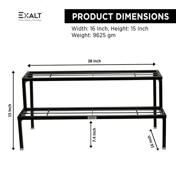 38_Inches_Length_2_Step_Planter_Pot_Stand_Black_Heavy_Duty_