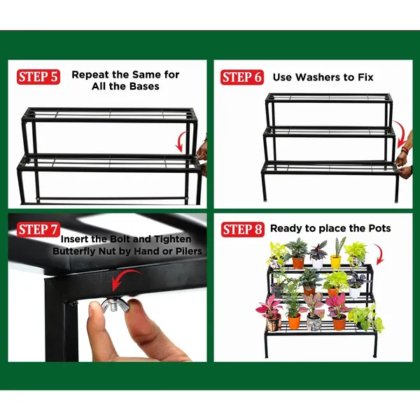 38_Inches_3_Step_Heavy_Duty_Plant_Stand_(Black)