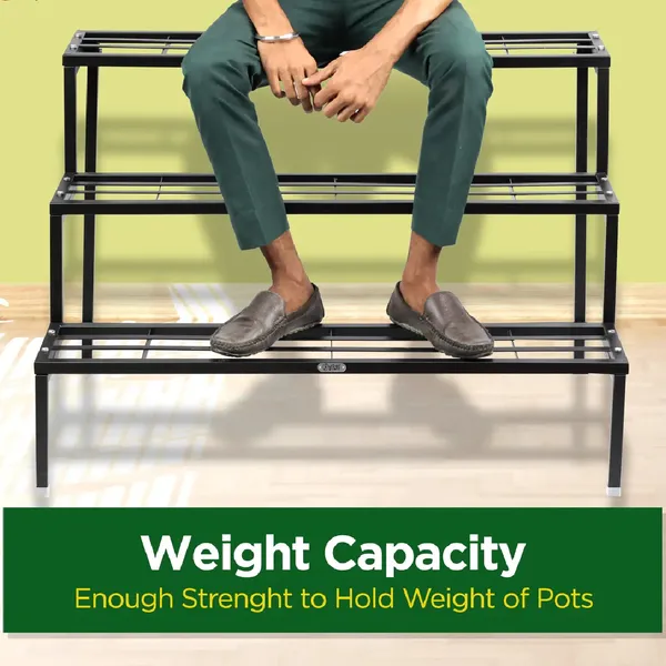 38_Inches_3_Step_Heavy_Duty_Plant_Stand_(Black)