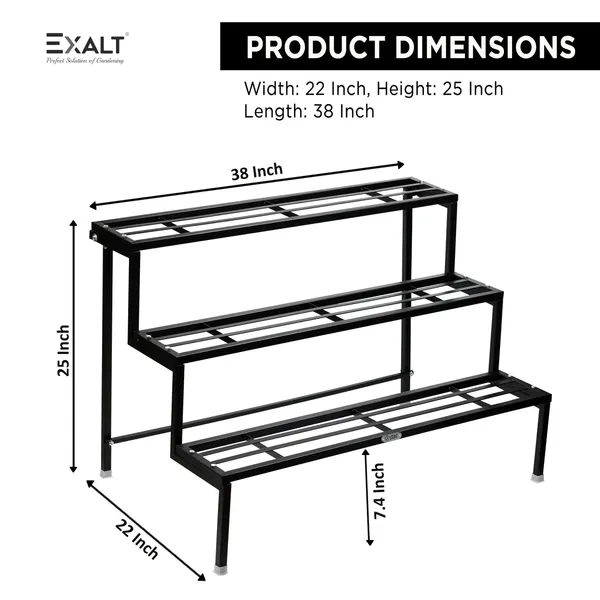 38_Inches_3_Step_Heavy_Duty_Plant_Stand_(Black)
