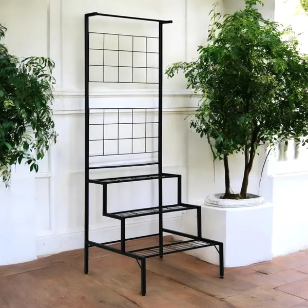 Black_3_Tier_Plant_Stand_With_Space_Of_Hanging_Planters_Flower_Pot_Organizer_Rack