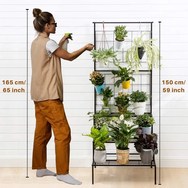 Black_3_Tier_Plant_Stand_With_Space_Of_Hanging_Planters_Flower_Pot_Organizer_Rack