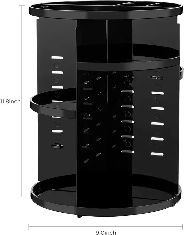 360_Rotating_Makeup_Organizer_Adjustable_Carousel_Large_Capacity_Revolving_Perfume_Organizer_Skincare_Organizers_Cosmetic_Storage_Spinning_Holder_for_Vanity,_Black_