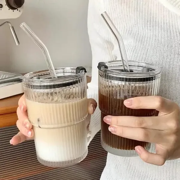 370ml_Glass_Sipper_Cup_Mug_for_Kids_Fruit_Juice_Milk_Tumbler_with_Lid_and_Starw
