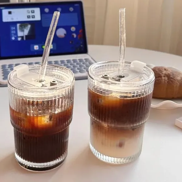 370ml_Glass_Sipper_Cup_Mug_for_Kids_Fruit_Juice_Milk_Tumbler_with_Lid_and_Starw