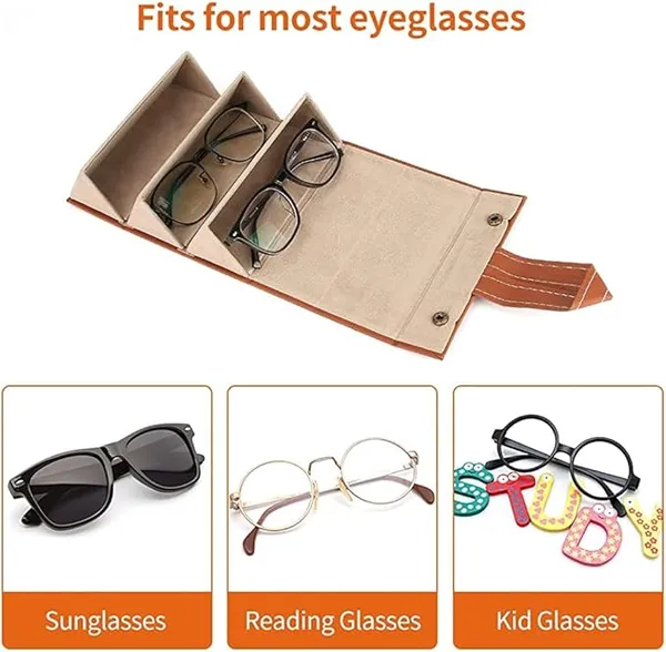 3-in-1_Sunglasses_Organizer_Box,_For_Travel,Office,_Home_,_PU_Leather_cover,_Hook_for__spectacle_case_of_sunglasses,_Specs_case_(_1_Pc)