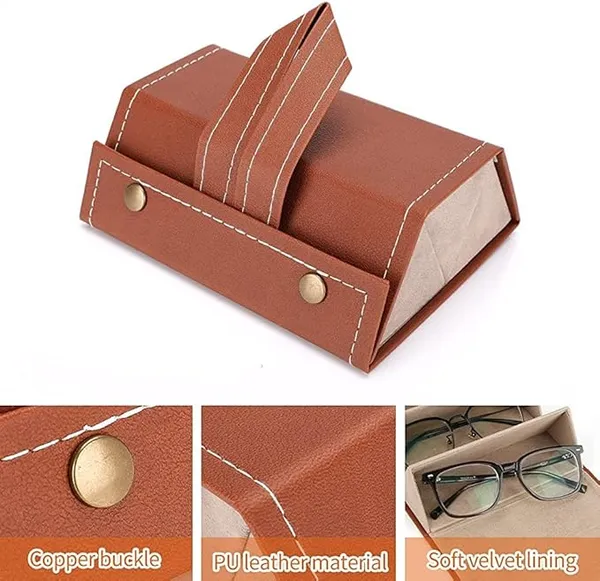 3-in-1_Sunglasses_Organizer_Box,_For_Travel,Office,_Home_,_PU_Leather_cover,_Hook_for__spectacle_case_of_sunglasses,_Specs_case_(_1_Pc)