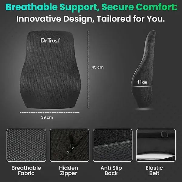 Backrest_For_Car_Seat,_Office_Chair_To_Sit_Up_Right,_Orthopaedic_Memory_Foam_Cushion/Pillow_Back_Pain_Relief,_Lumbar_Support,_Spine_Alignment,_And_Posture_Correction_-_360,_Black