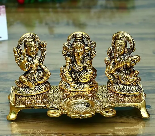 Laxmi_Saraswati_Idol_Decorative_Handcrafted_with_Diya,__Diwali_Gift,_Metal,_Gold_Brass_Finish,_Standard,_1_Piece