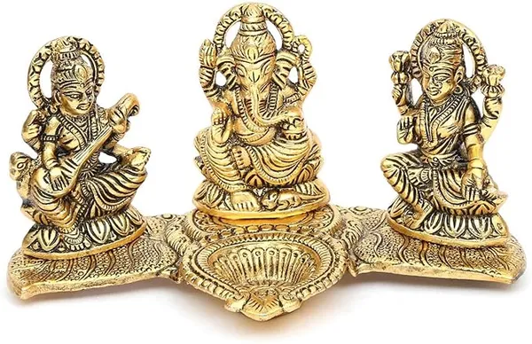 Laxmi_Saraswati_Idol_Decorative_Handcrafted_with_Diya,__Diwali_Gift,_Metal,_Gold_Brass_Finish,_Standard,_1_Piece