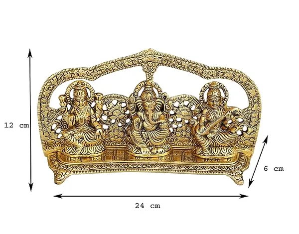 Metal_Laxmi_Ganesh_Saraswati_Idol,_Large,_Gold,_1_Piece