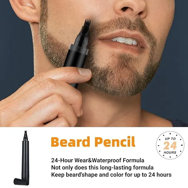 Water_Proof_Beard_Color_Pencil_For_Men,_Long_Lasting_Coverage,_Male_Mustache_Repair_Shape,_Beard,_Moustache_&_Eyebrows,_Micro-Fork_Tip_For_Seamless_Application_(Pack_of_1)_-_Black