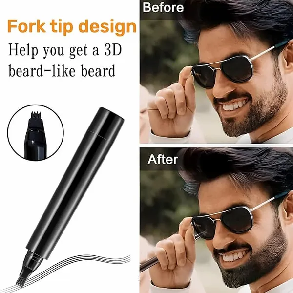 Water_Proof_Beard_Color_Pencil_For_Men,_Long_Lasting_Coverage,_Male_Mustache_Repair_Shape,_Beard,_Moustache_&_Eyebrows,_Micro-Fork_Tip_For_Seamless_Application_(Pack_of_1)_-_Black