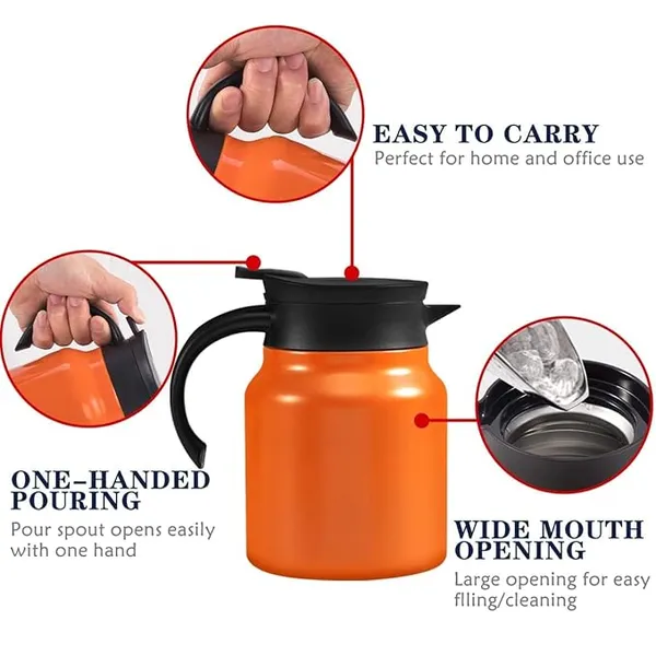 Stainless_Steel_1000ml_Teapot_with_Handle_|_Double_Wall_Vacuum_Insulated_Thermosteel_Carafe_|_BPA_Free_Jug_for_Tea/Coffee_&_Juice_|_16_Hours_Hot_&_24_Hours_Cold_|__Multicolor