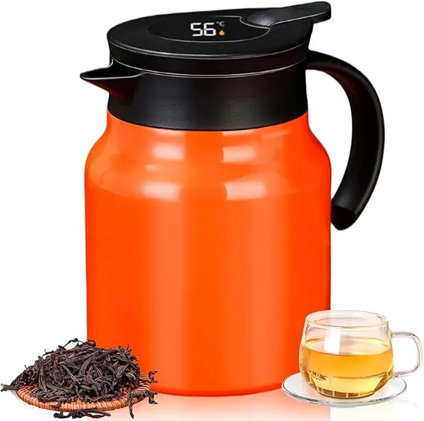 Stainless_Steel_1000ml_Teapot_with_Handle_|_Double_Wall_Vacuum_Insulated_Thermosteel_Carafe_|_BPA_Free_Jug_for_Tea/Coffee_&_Juice_|_16_Hours_Hot_&_24_Hours_Cold_|__Multicolor