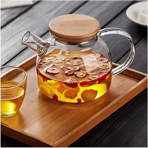 1_L_Kettle_Wooden_Lid_Glass_Teapot/Carafes_&_Pitchers_for_Tea_and_Coffee_Jug__(Borosilicate_Glass_,_Wooden_Lid_)