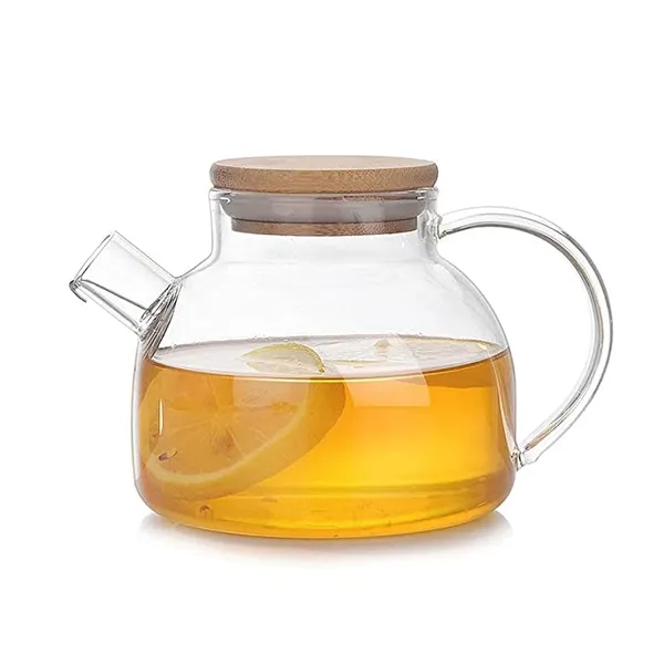 1_L_Kettle_Wooden_Lid_Glass_Teapot/Carafes_&_Pitchers_for_Tea_and_Coffee_Jug__(Borosilicate_Glass_,_Wooden_Lid_)