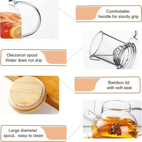 1_L_Kettle_Wooden_Lid_Glass_Teapot/Carafes_&_Pitchers_for_Tea_and_Coffee_Jug__(Borosilicate_Glass_,_Wooden_Lid_)