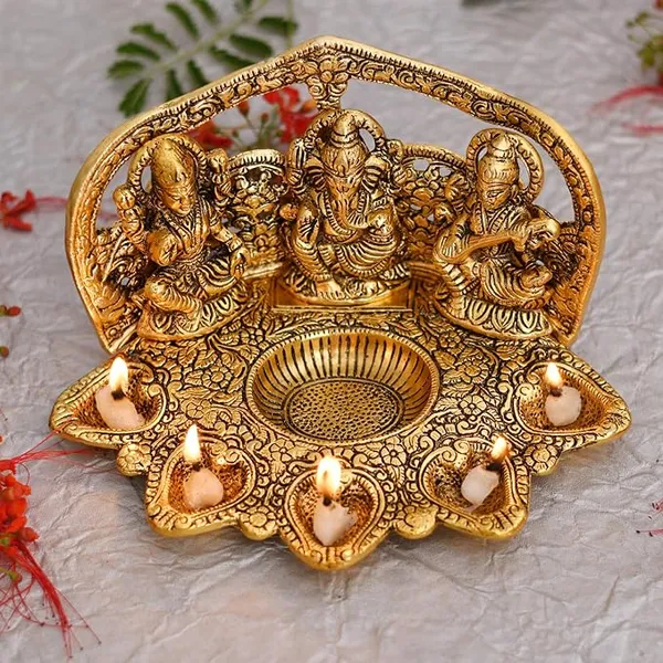 Panch_Diya-Laxmi_Ganesh_Saraswati_Idol_Diya_Oil_Lamp-_Lakshmi_Ganesha_Idol_-_for_Diwali_Puja_-_Diwali_Home_Decoration_Items_Gifts
