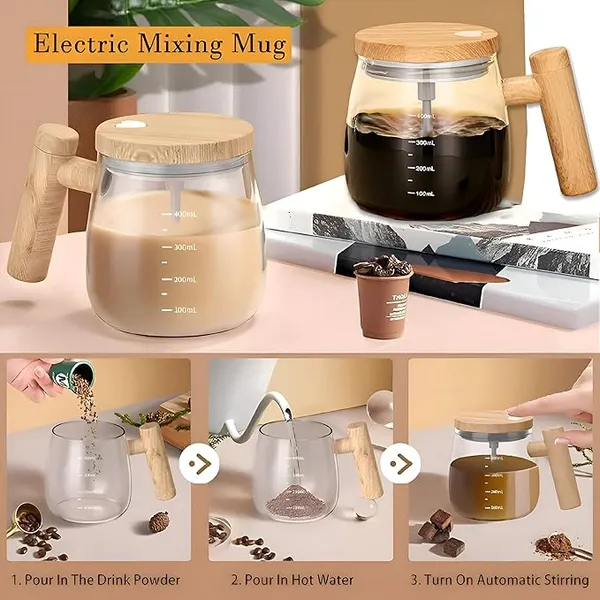 Self_Stirrer_Coffee_Mug_|_Electric_Auto_Mixing_Cup_with_Wooden_Handle_|_for_Coffee/Milk/Protein_Powder_|_for_Home/Office/Travel_|_Rotating_Blender_Glass_Mug_(Pack_of_1,_500ml)