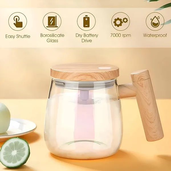 Self_Stirrer_Coffee_Mug_|_Electric_Auto_Mixing_Cup_with_Wooden_Handle_|_for_Coffee/Milk/Protein_Powder_|_for_Home/Office/Travel_|_Rotating_Blender_Glass_Mug_(Pack_of_1,_500ml)