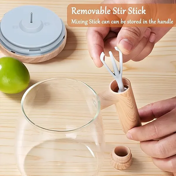 Self_Stirrer_Coffee_Mug_|_Electric_Auto_Mixing_Cup_with_Wooden_Handle_|_for_Coffee/Milk/Protein_Powder_|_for_Home/Office/Travel_|_Rotating_Blender_Glass_Mug_(Pack_of_1,_500ml)