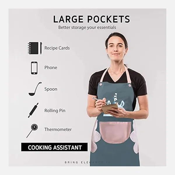 WaterProof_Apron_With_Large_Pocket_and_Hand-Wiping_Kitchen_Apron_Water/Oil-proof_Kitchen_Accessories_for_Home_Cooking_Fits_Men/Women,_Pocket_to_hold_Mobile,_Size_68x72_cm