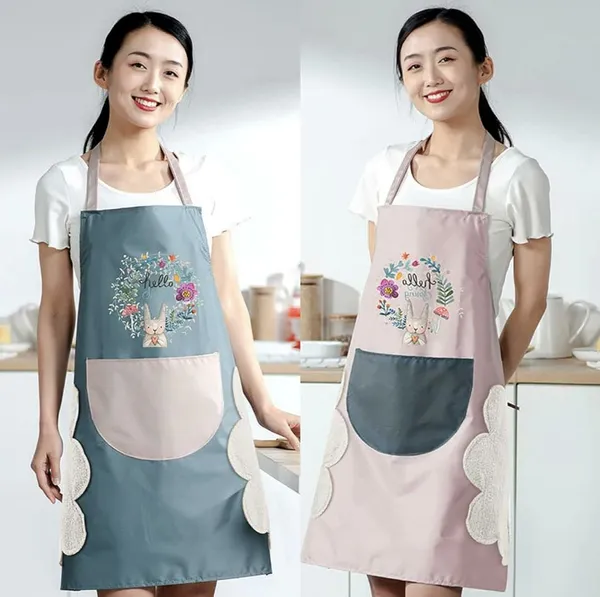 WaterProof_Apron_With_Large_Pocket_and_Hand-Wiping_Kitchen_Apron_Water/Oil-proof_Kitchen_Accessories_for_Home_Cooking_Fits_Men/Women,_Pocket_to_hold_Mobile,_Size_68x72_cm