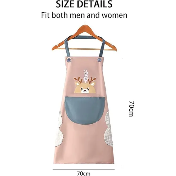 WaterProof_Apron_With_Large_Pocket_and_Hand-Wiping_Kitchen_Apron_Water/Oil-proof_Kitchen_Accessories_for_Home_Cooking_Fits_Men/Women,_Pocket_to_hold_Mobile,_Size_68x72_cm