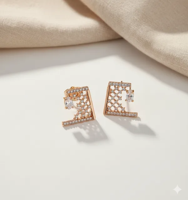 Rose_Gold_Classic_Designer_EarBrass_Ring_For_Women_For_Women