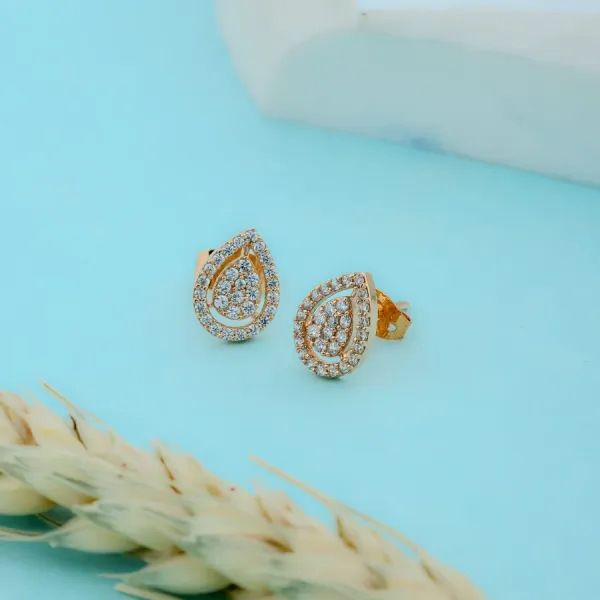 Rose_Gold_Coraline_Duo_Pear_Stud_EarBrass_Ring_For_Women_For_Womens
